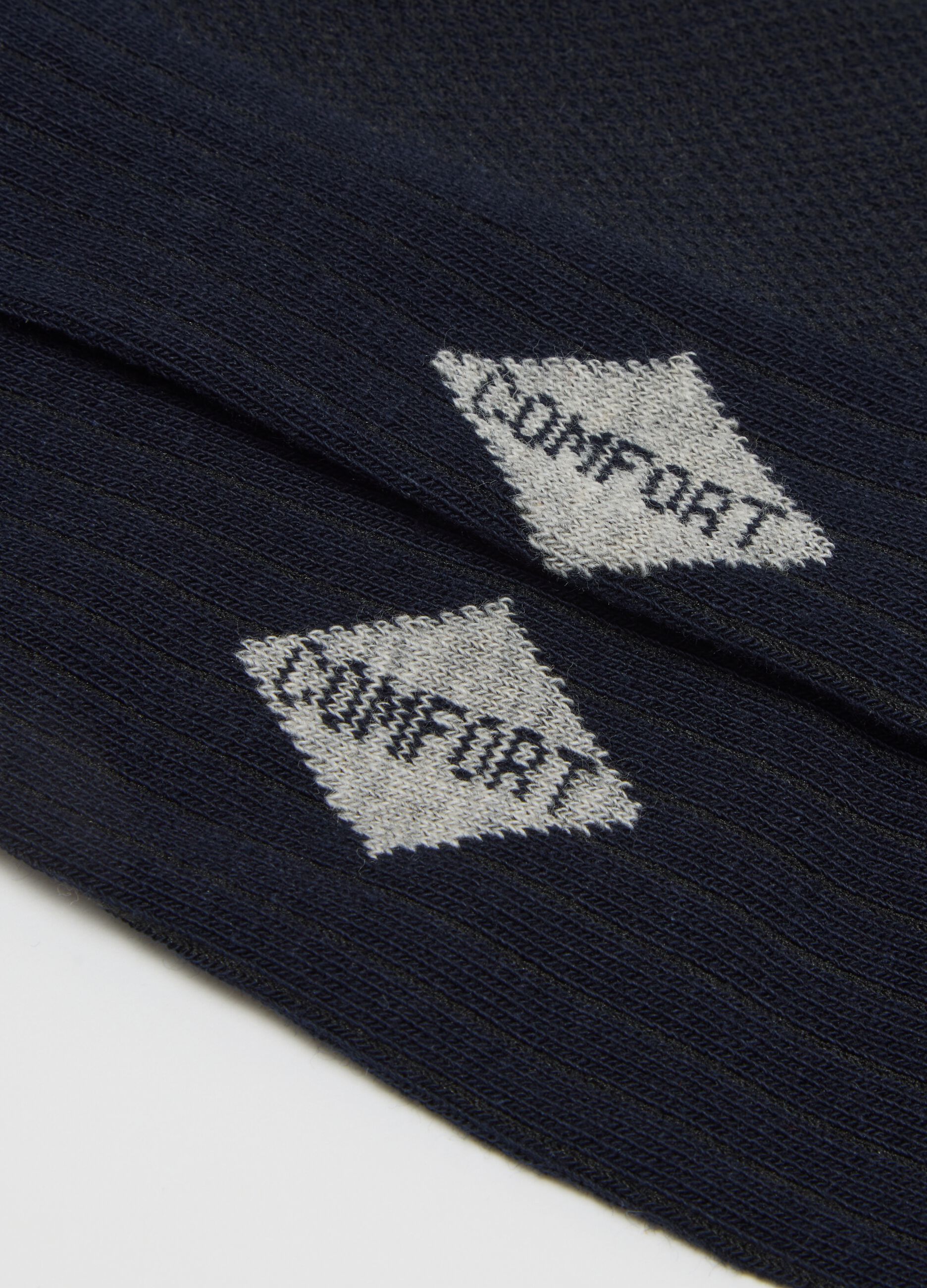 Set of short blue cotton blend socks