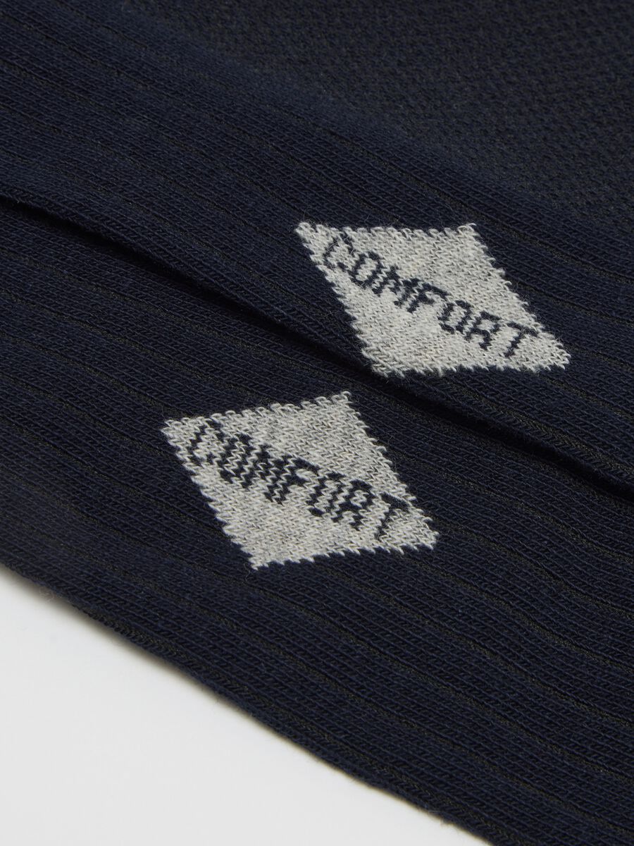 Set of short blue cotton blend socks_2