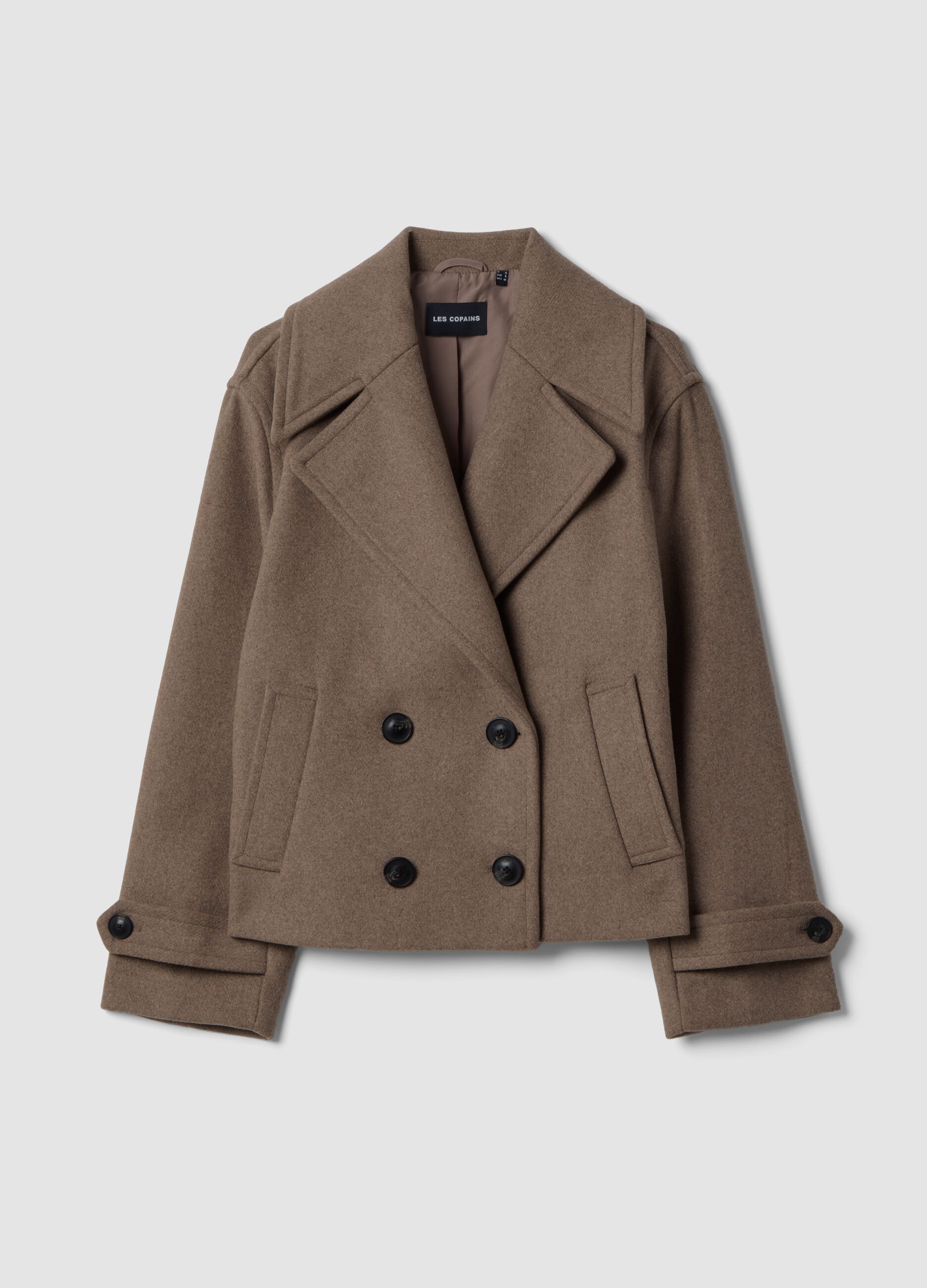 Brown wool and viscose blend coat