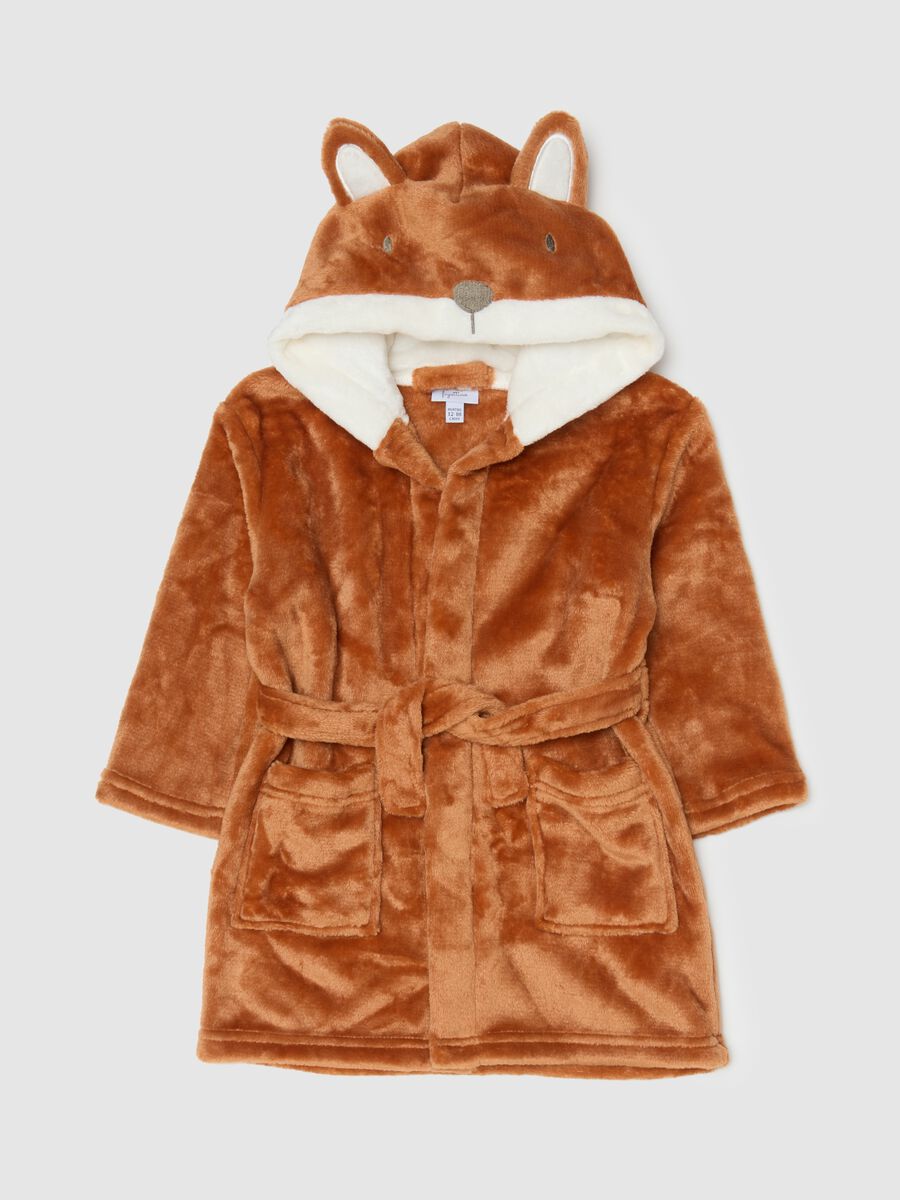 Brown Baby Bathrobe with Hood_0