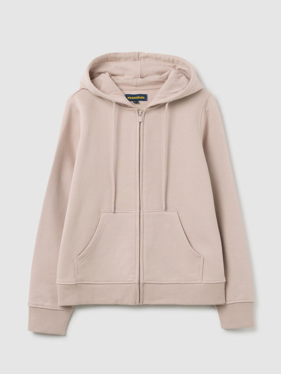 Regular fit beige cotton blend sweatshirt_4