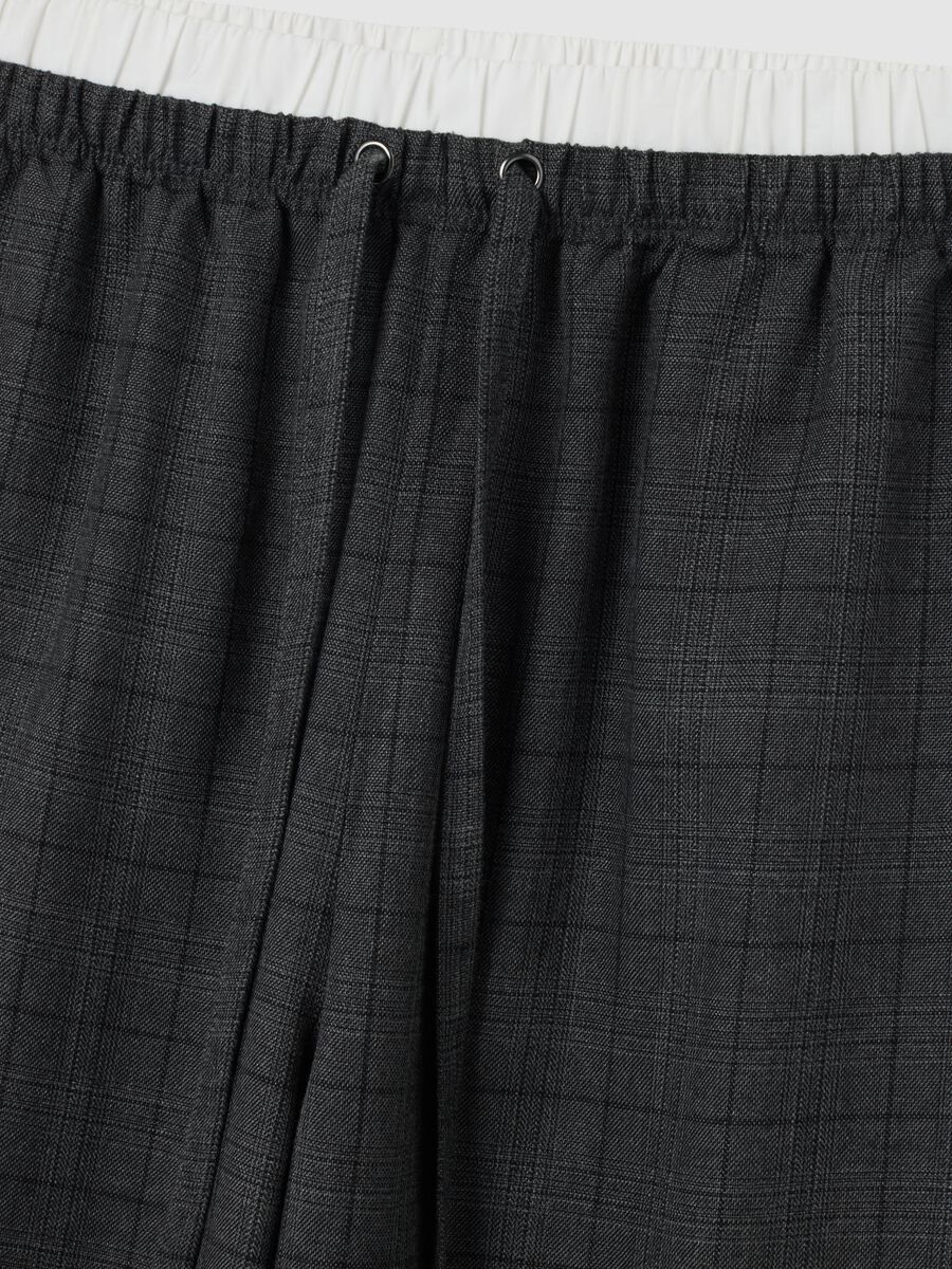Pantaloni multicolor a quadri wide leg_5