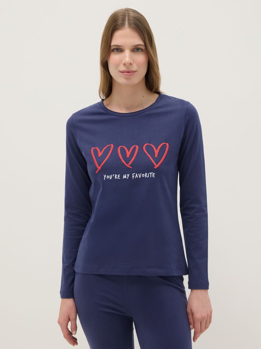 Pigiama blu in cotone_1