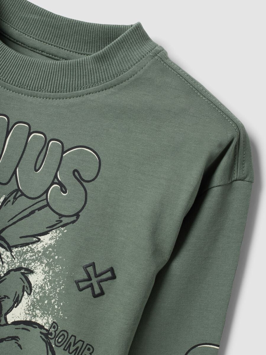 Boys&rsquo; green pure cotton long-sleeve Looney Tunes print T-shirt_2