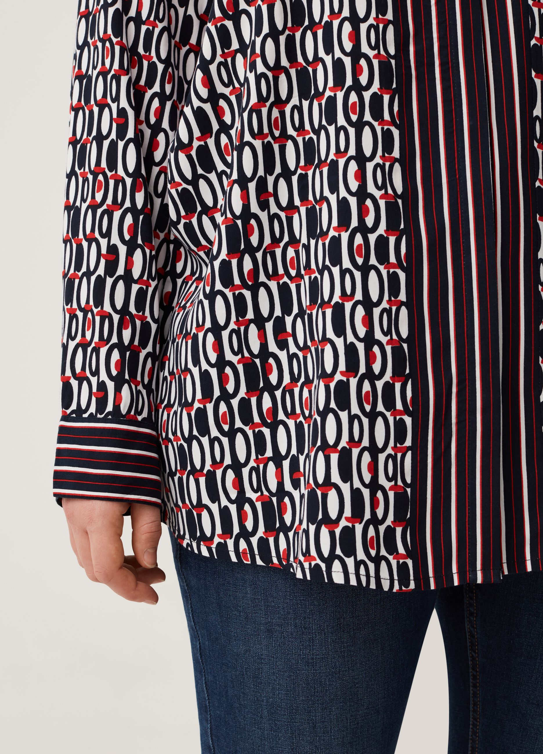 Camicia in viscosa stampa all-over Curvy MYA_3