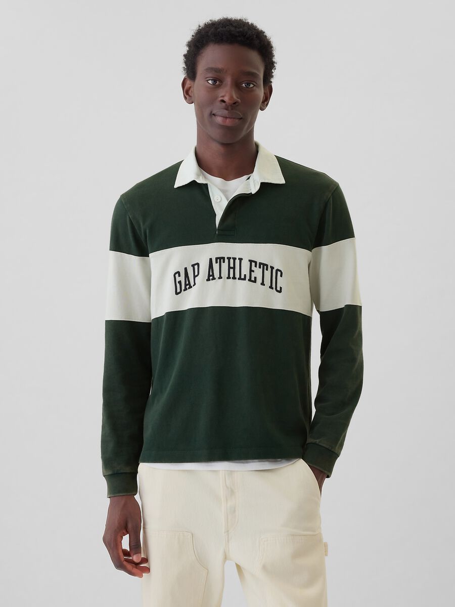 Polo in cotone con stampa logo_0