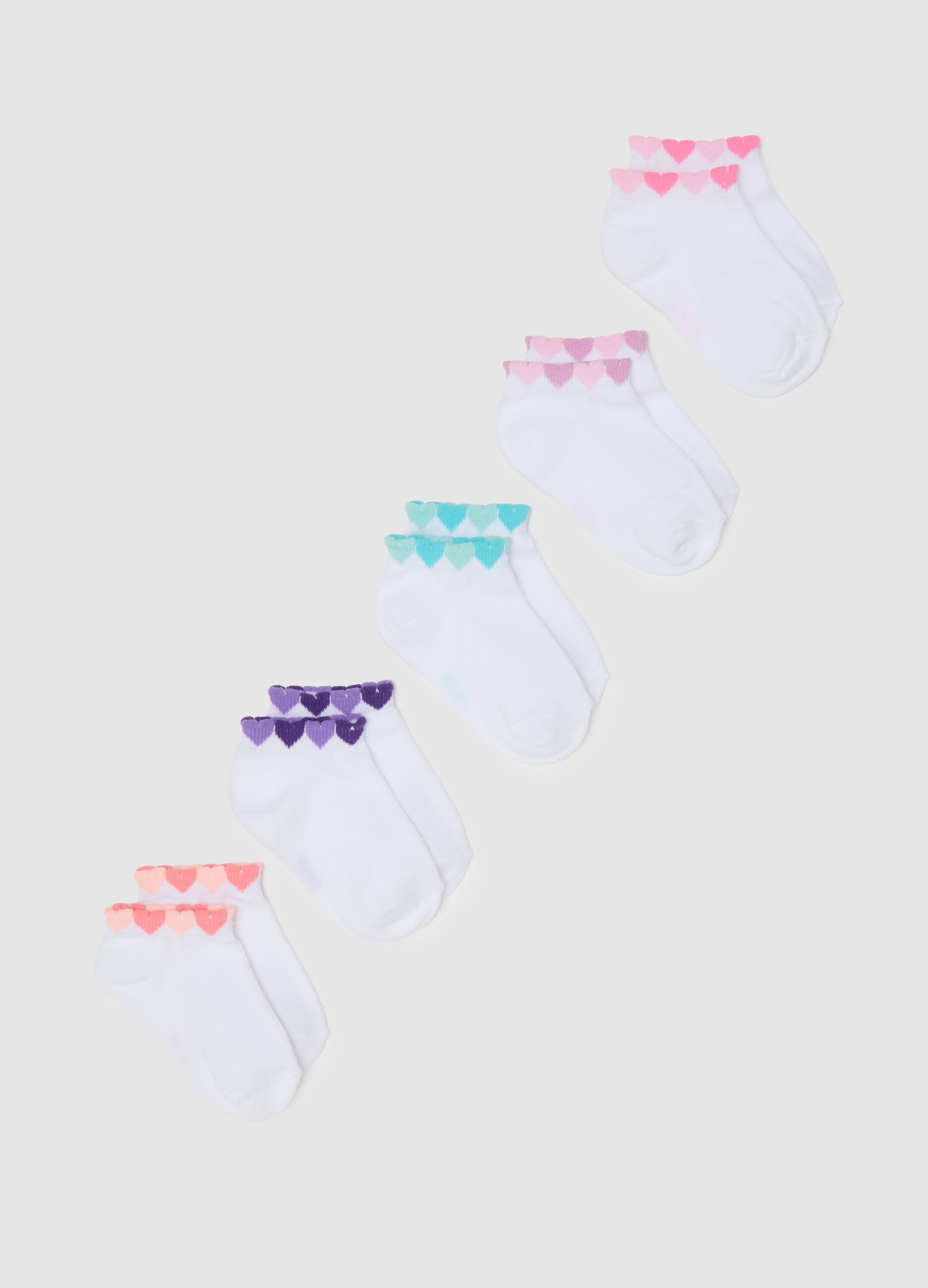 Girl's multipack cotton socks in stretchy multicolor