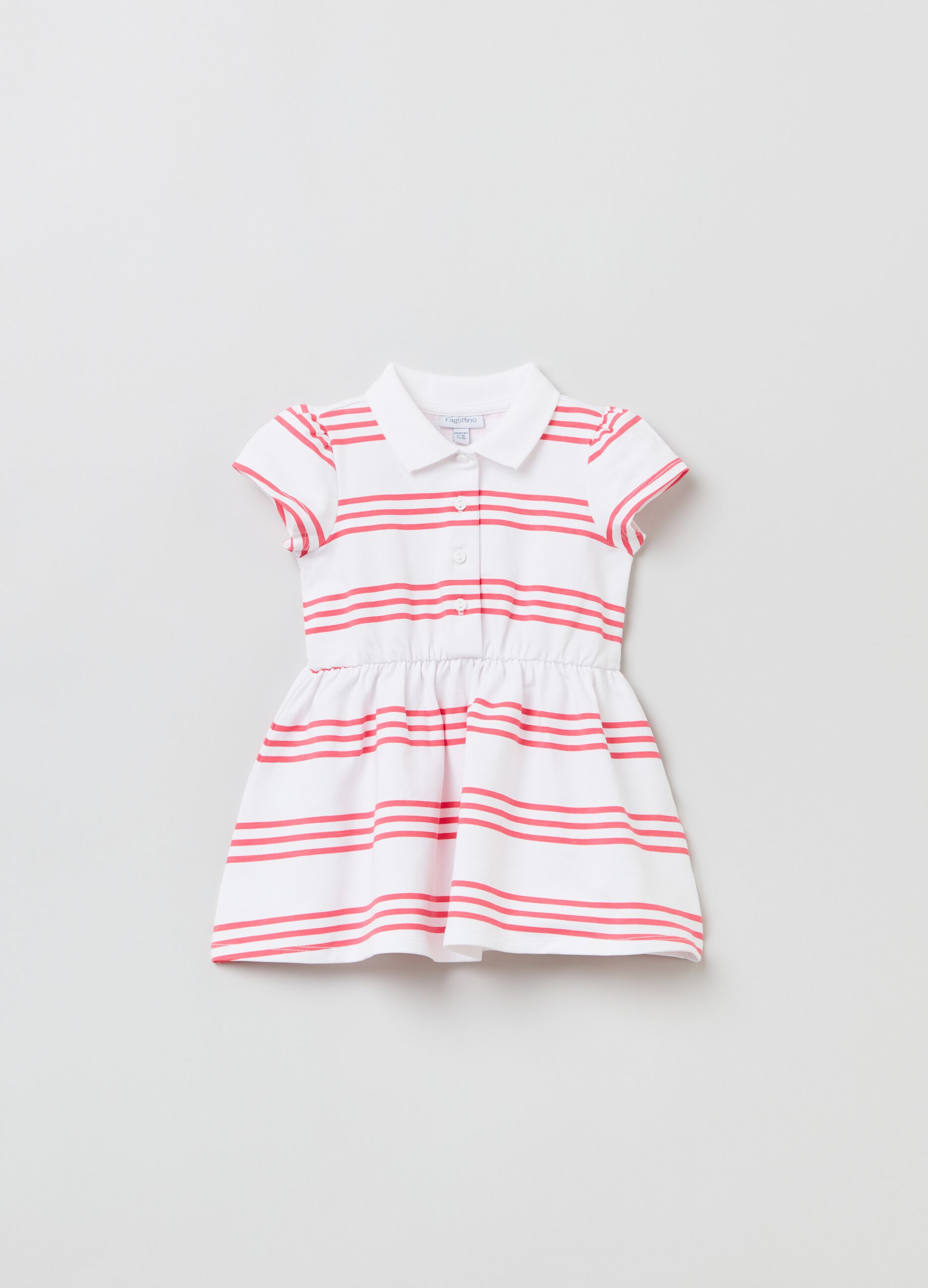 Striped cotton polo dress