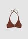 Brown triangle bikini top in stretch fabric_4