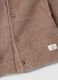 Cardigan marrone in maglia con girocollo e cappuccio_2