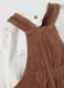 Completo marrone in misto cotone organico con salopette Winnie the Pooh_3