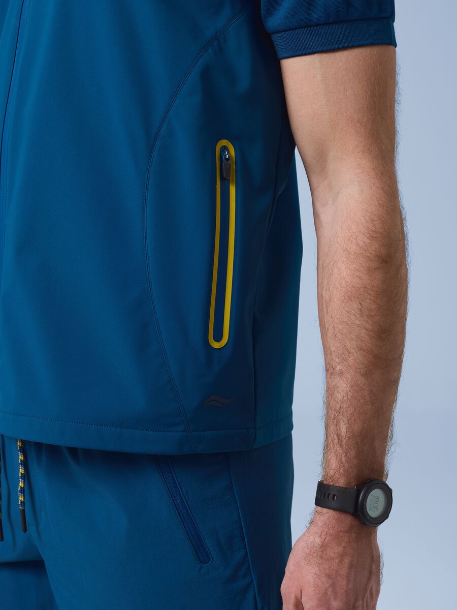 Gilet antivento ALTAVIA SAILING blu in tessuto elasticizzato con zip_3