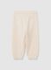 Girls' jogger trousers in pure beige cotton_1