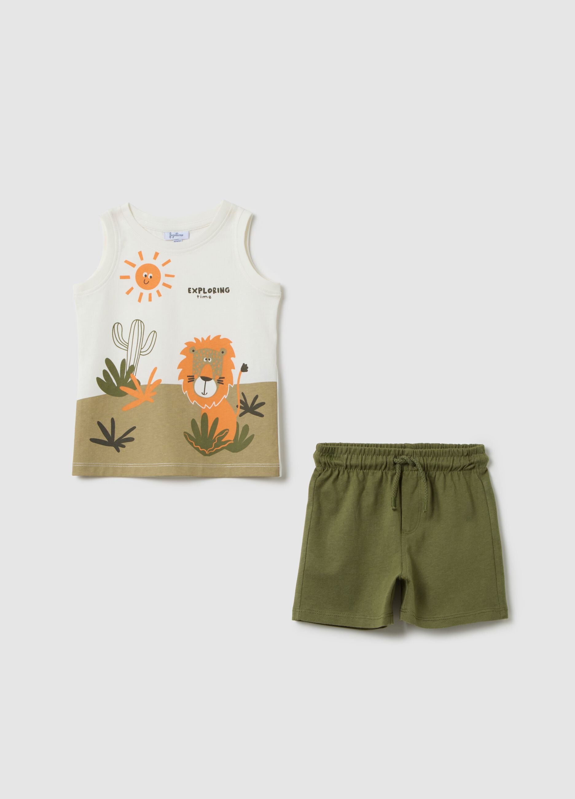 Set jogging da bambino in puro cotone multicolor regular fit