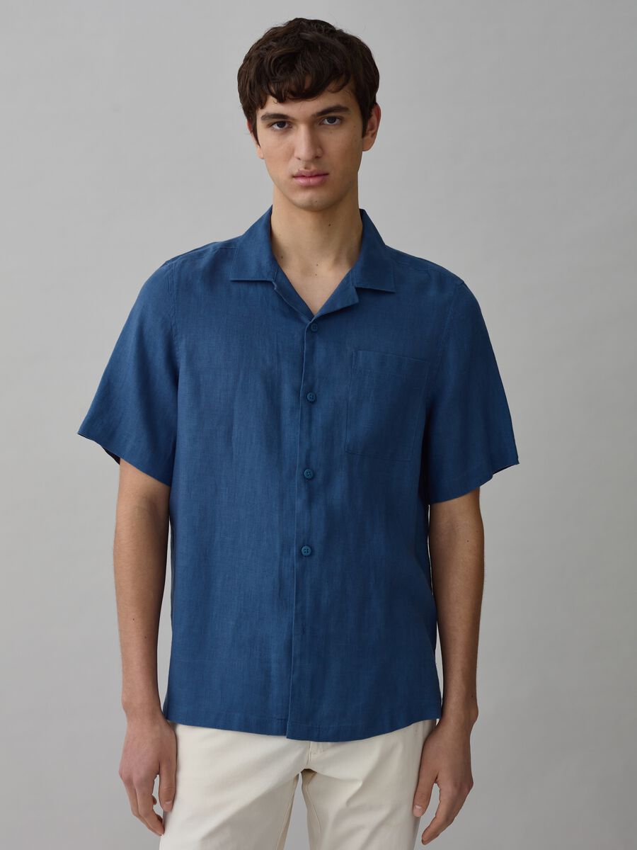 100% linen shirt with short sleeves_1