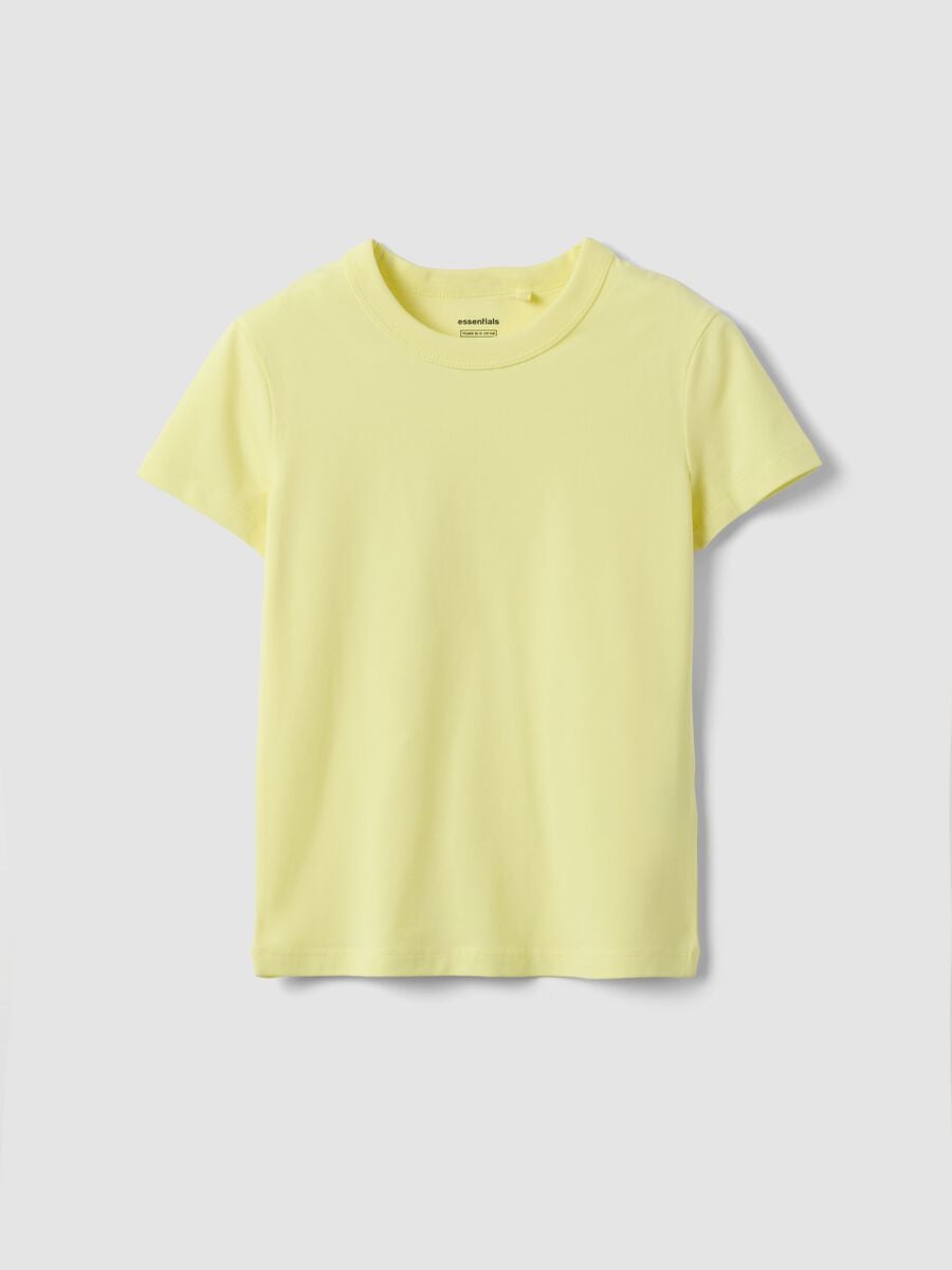 Girls&rsquo; yellow stretch cotton regular-fit T-shirt_3