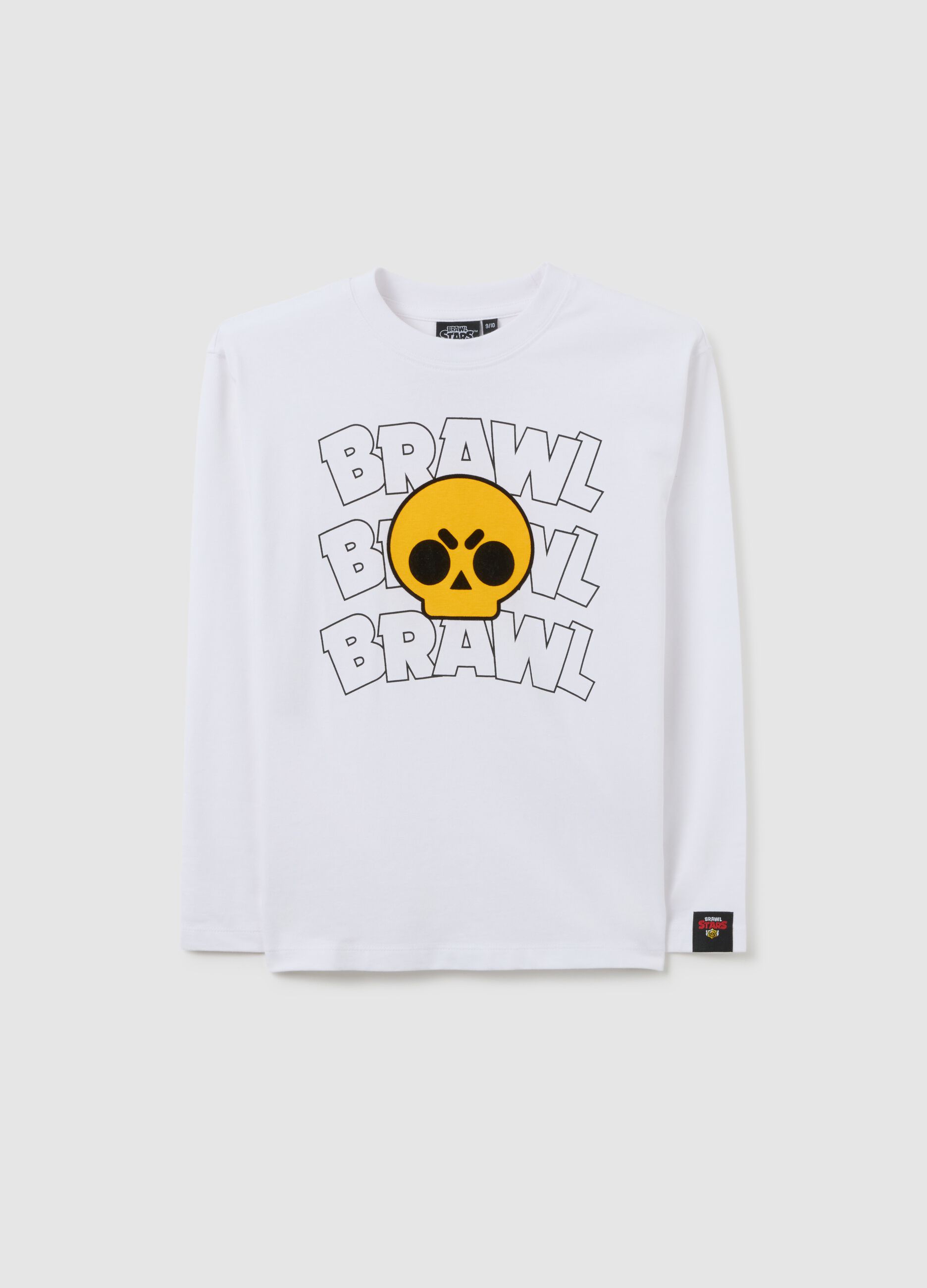 T-shirt bianca da bambino in puro cotone vestibilità over con stampe