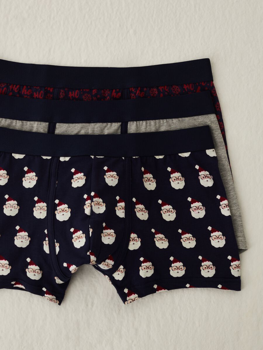 Tripack boxer con stampa Babbo Natale_4