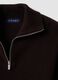 Half-zip marrone in misto cotone regular fit_1