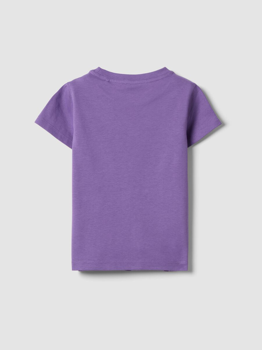 T-shirt in puro cotone viola da bambina regular fit con stampa_1