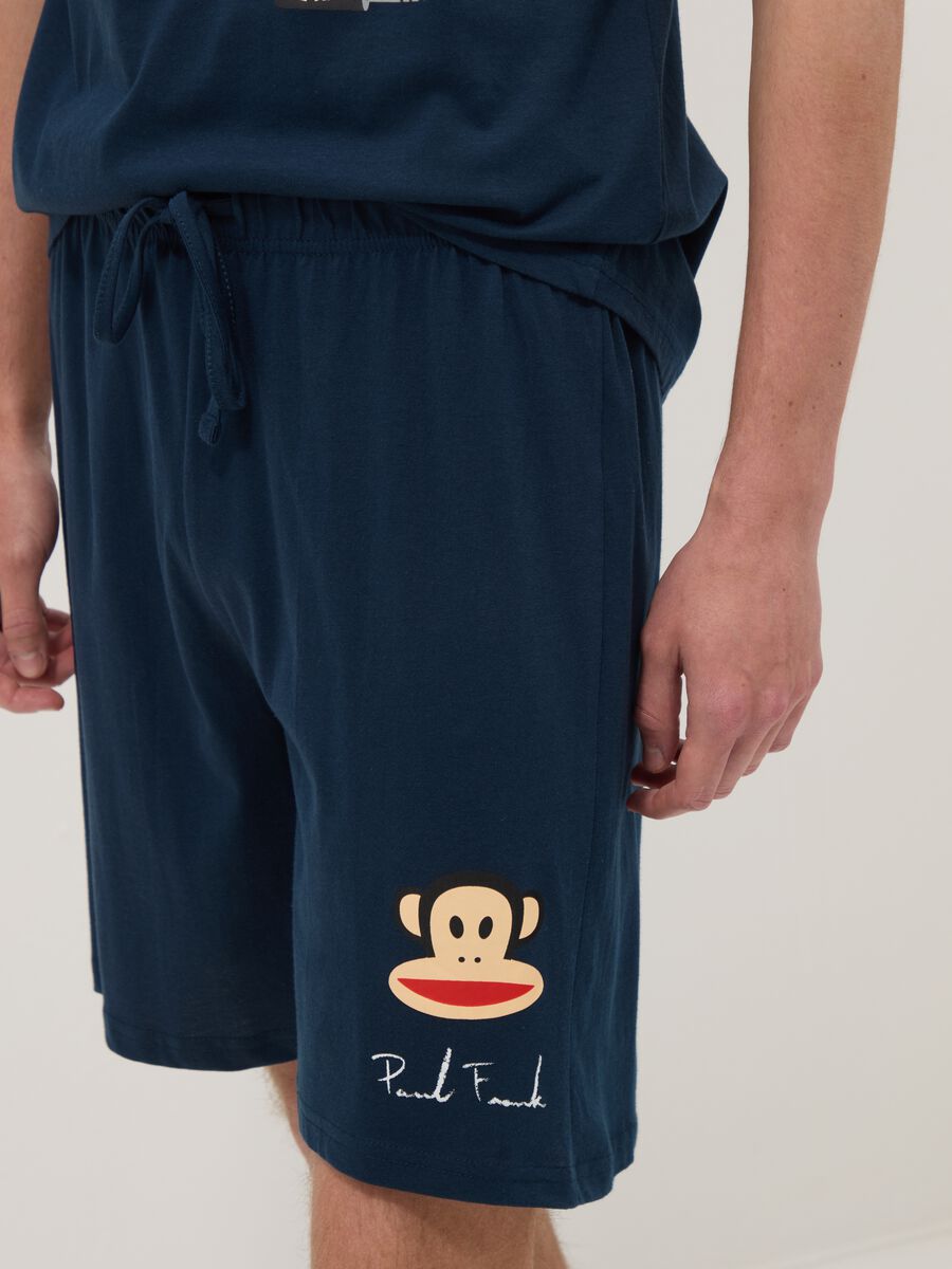 Set pigiama corto blu in puro cotone organico con stampa Paul Frank regular fit_3