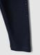 Blue stretch organic cotton leggings with rhinestones for baby girl_3