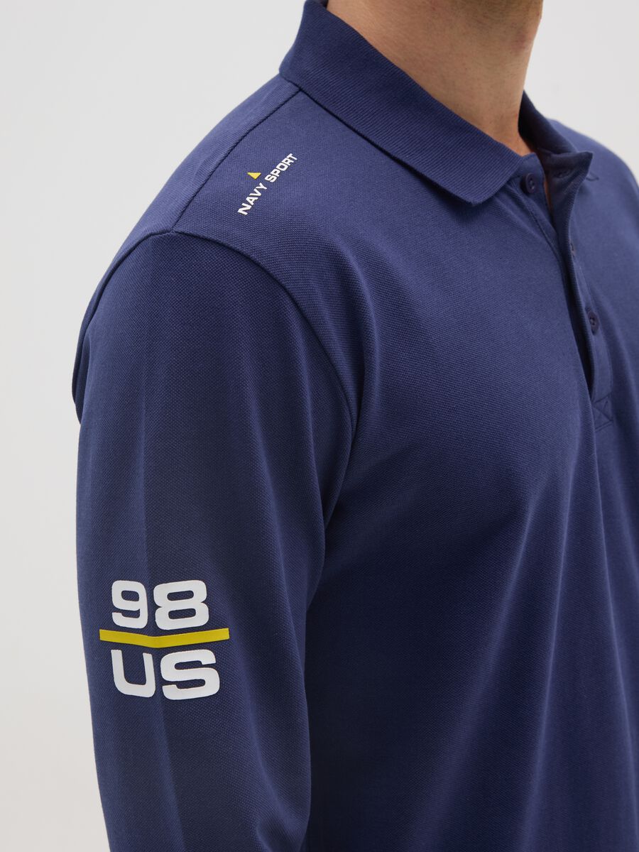 Polo in puro cotone blu_3