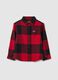 Regular fit kids' red checkered pure cotton shirt_0