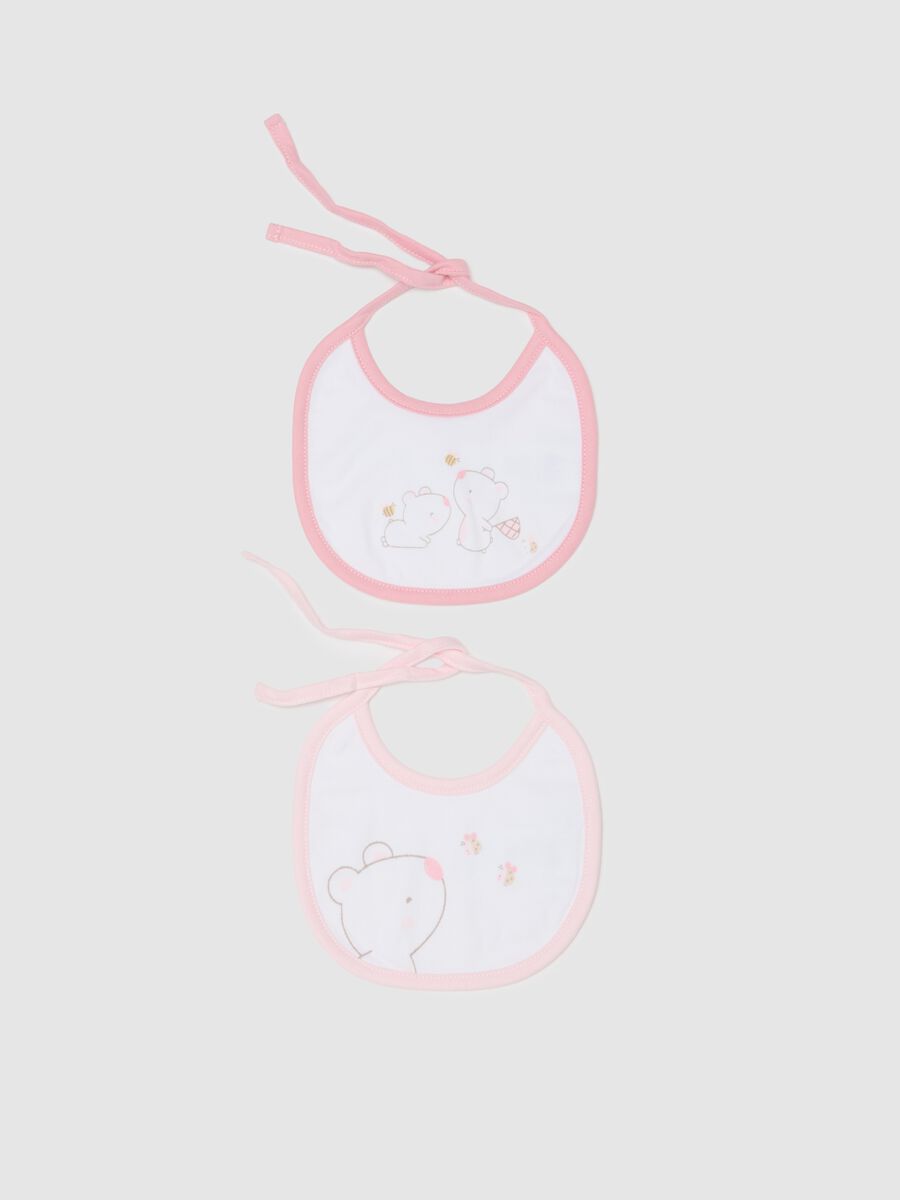 Two-pack bibs with teddy bears and bees print_0