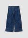 Blue cotton-blend straight-fit jeans with floral print_0