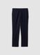 Pantaloni chino blu in twill di cotone elasticizzato slim fit_0