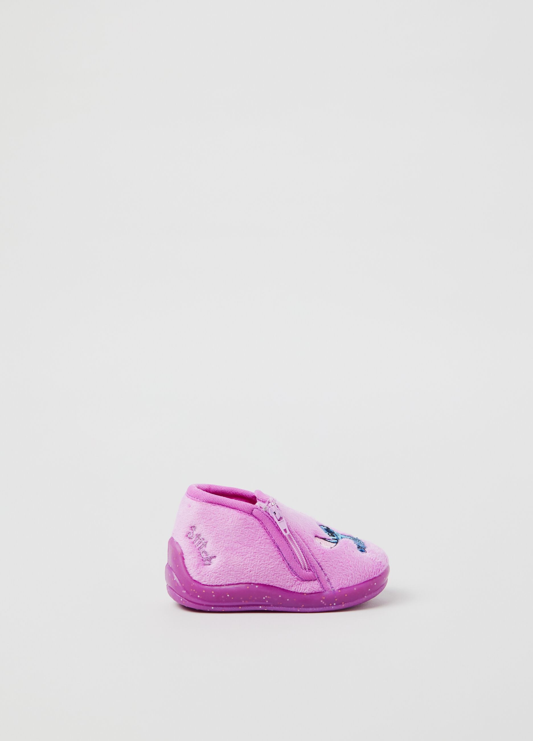 Pantofole in velour con ricamo Stitch_0