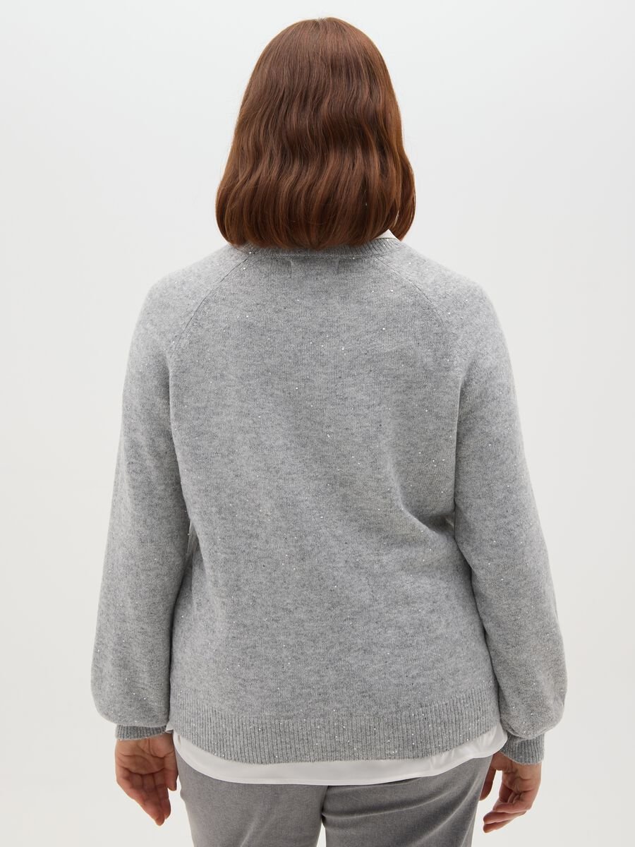 Maglione girocollo grigio effetto lurex over fit_2