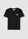 Black slim fit pure cotton T-shirt with print_4