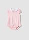 Body rosa in cotone organico a maniche corte_0