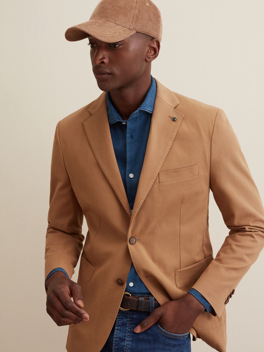 Blazer slim fit in cotone_3
