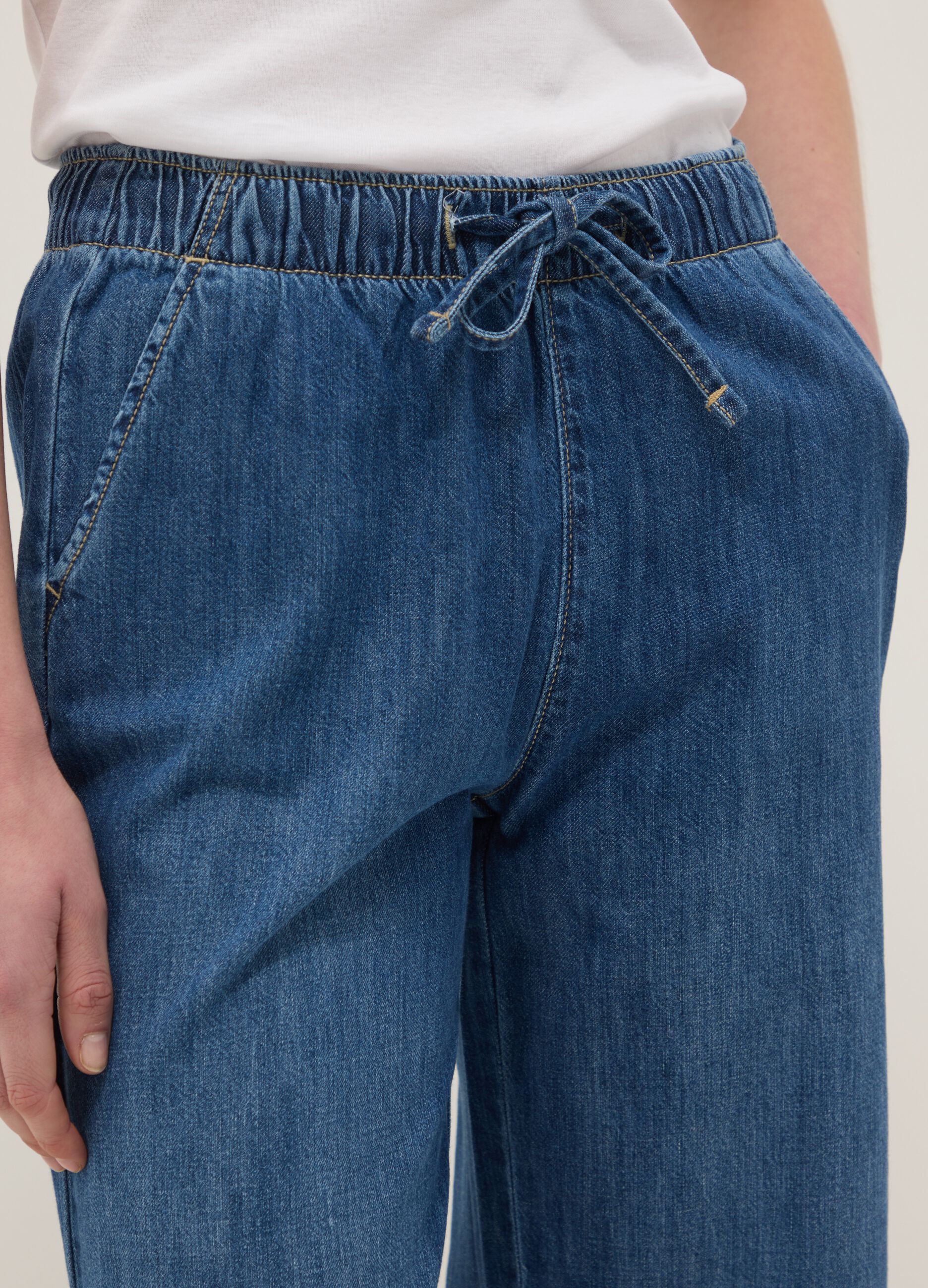 Wide-Leg Pure Cotton Trousers