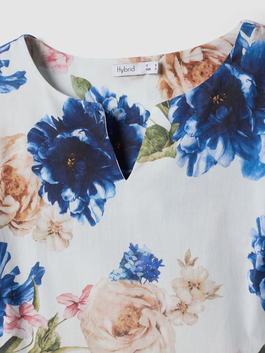White floral midi dress in stretch cotton_1
