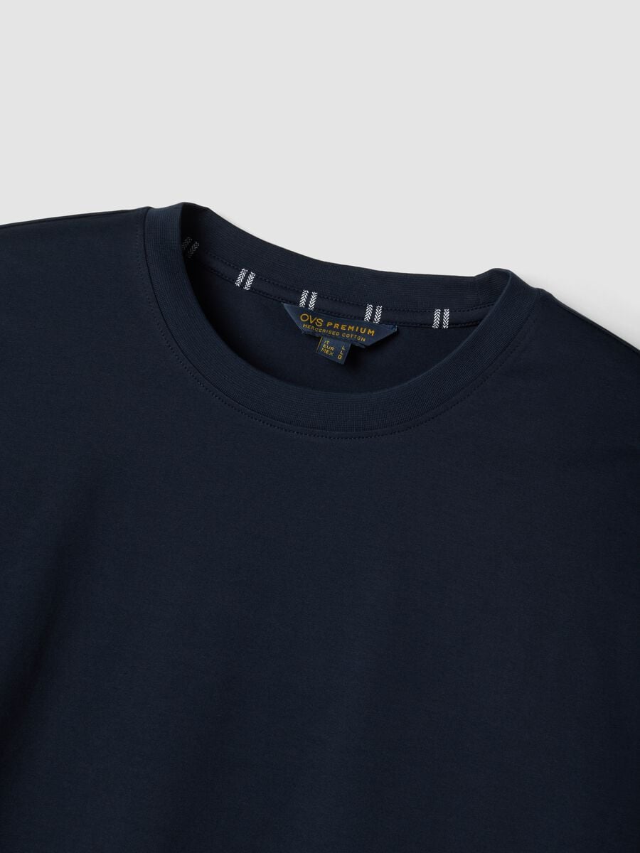 Pigiama blu navy in puro cotone organico con girocollo_5