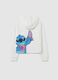 Girl's white regular fit pure cotton sweatshirt with print_4