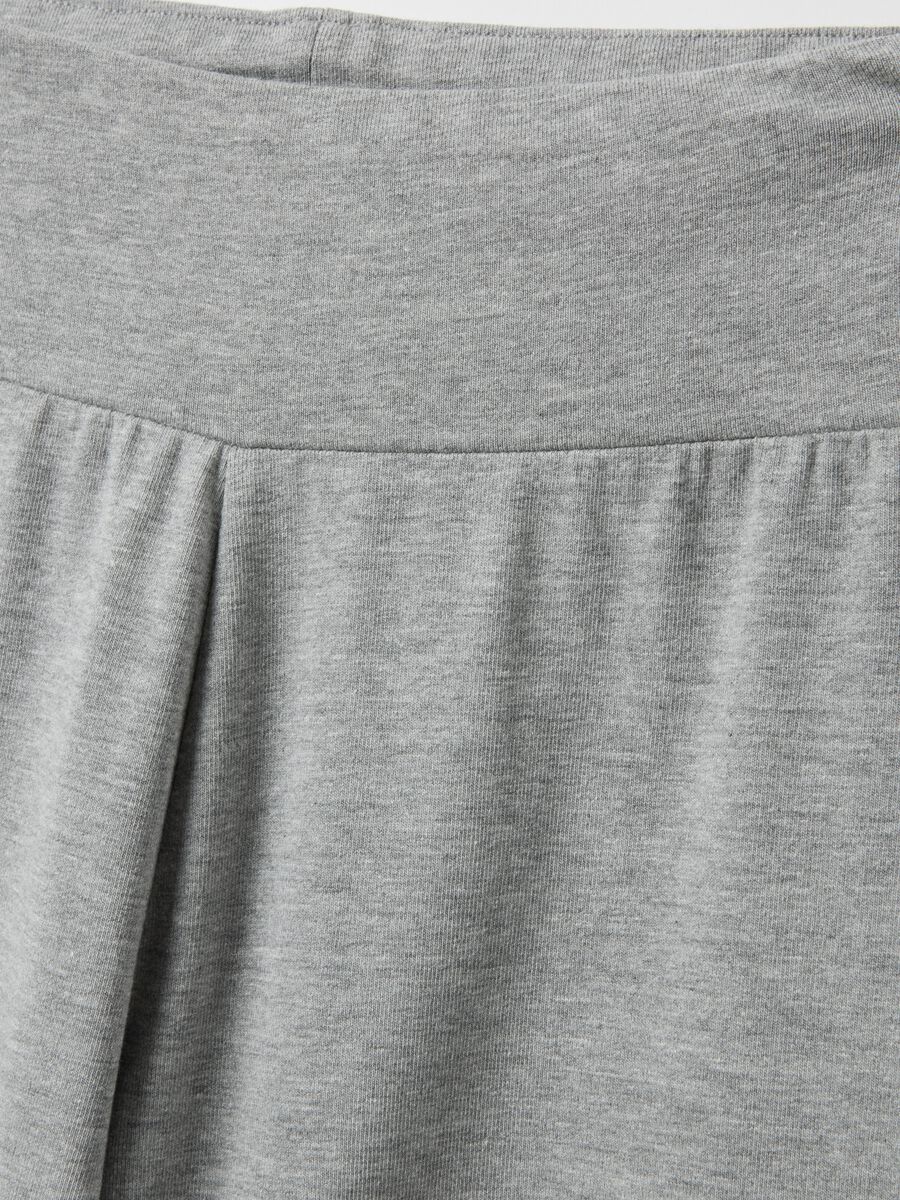 Grey flared stretch cotton leggings_5