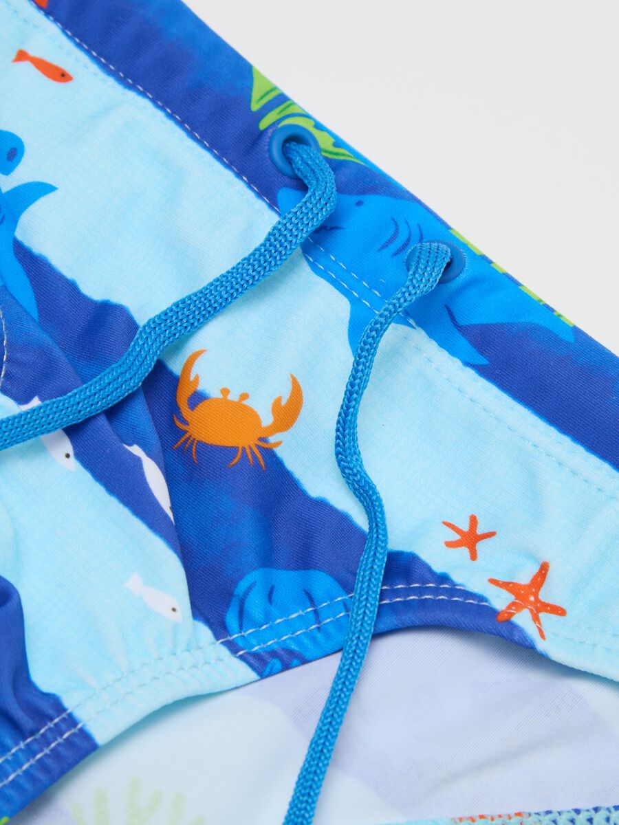 Blue kids' briefs with ocean pattern_2