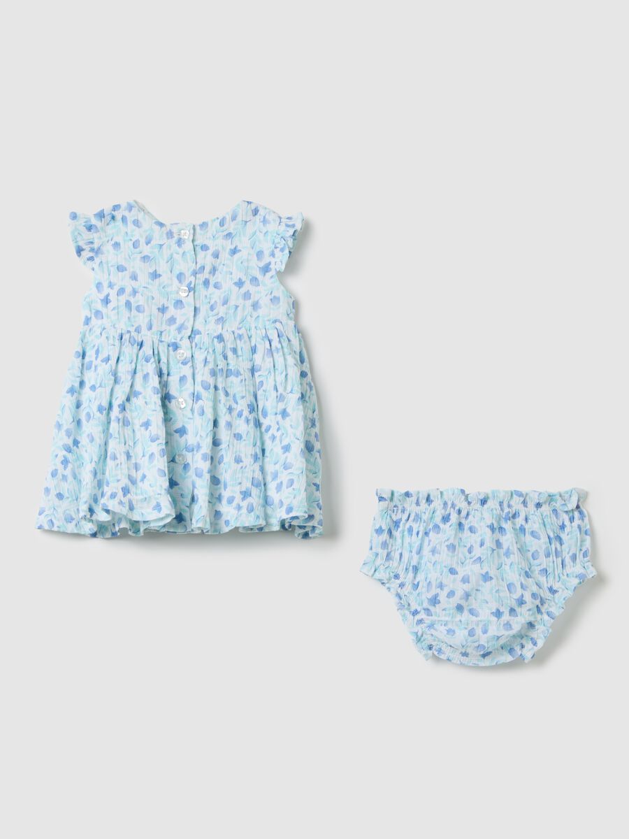 Set abitino e culotte azzurre a fiori _1
