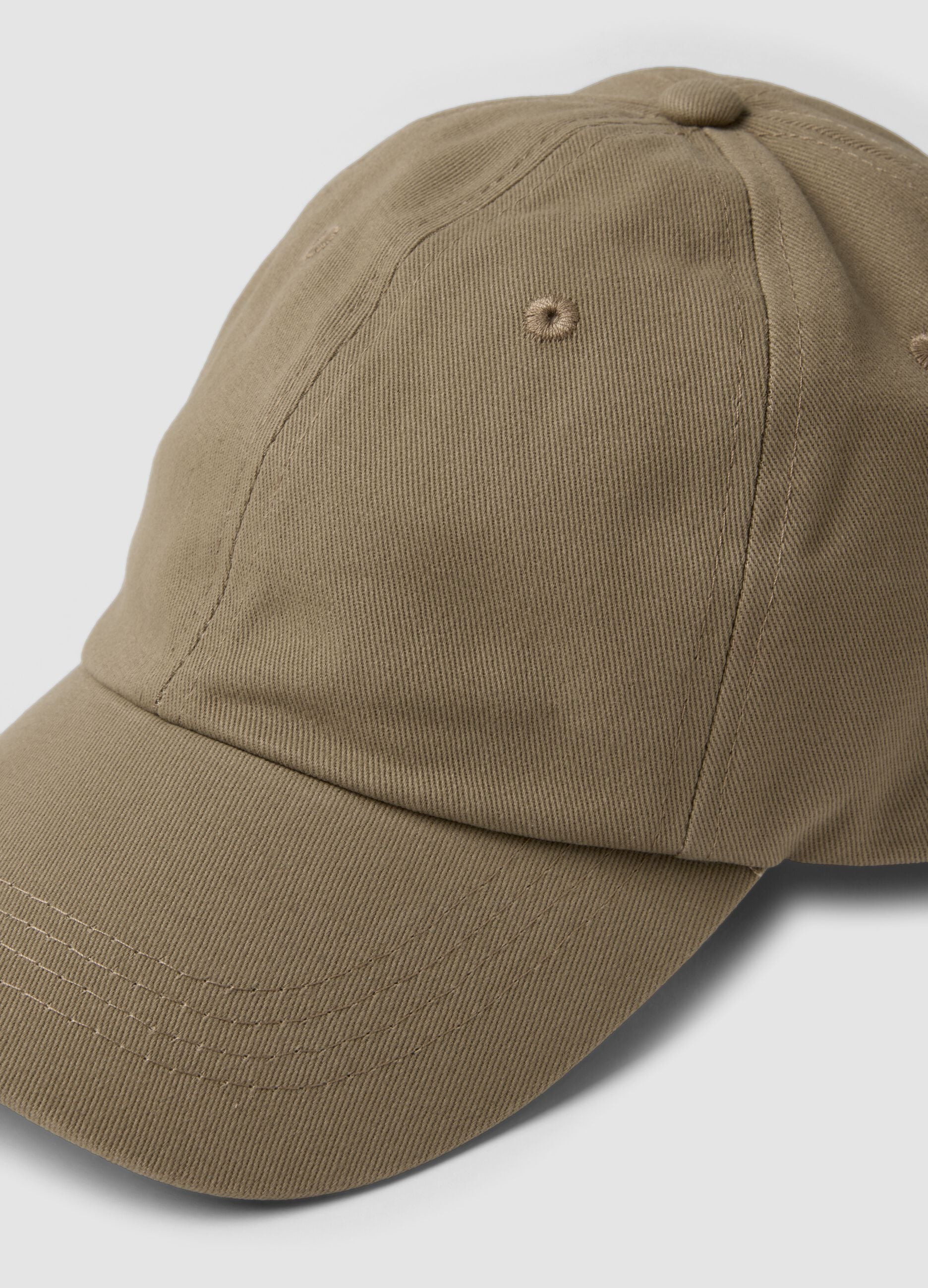 Beige pure cotton baseball cap