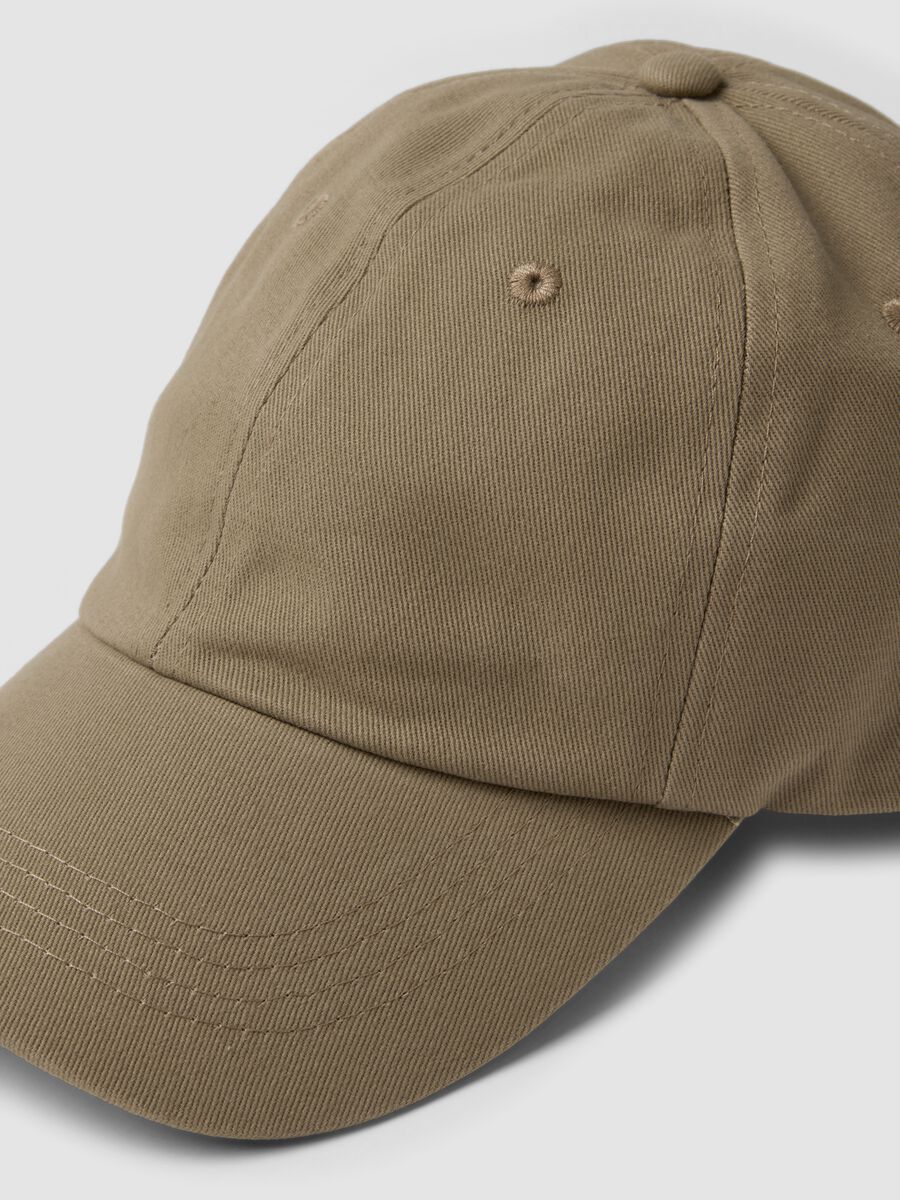 Cappello beige in puro cotone stile baseball_2