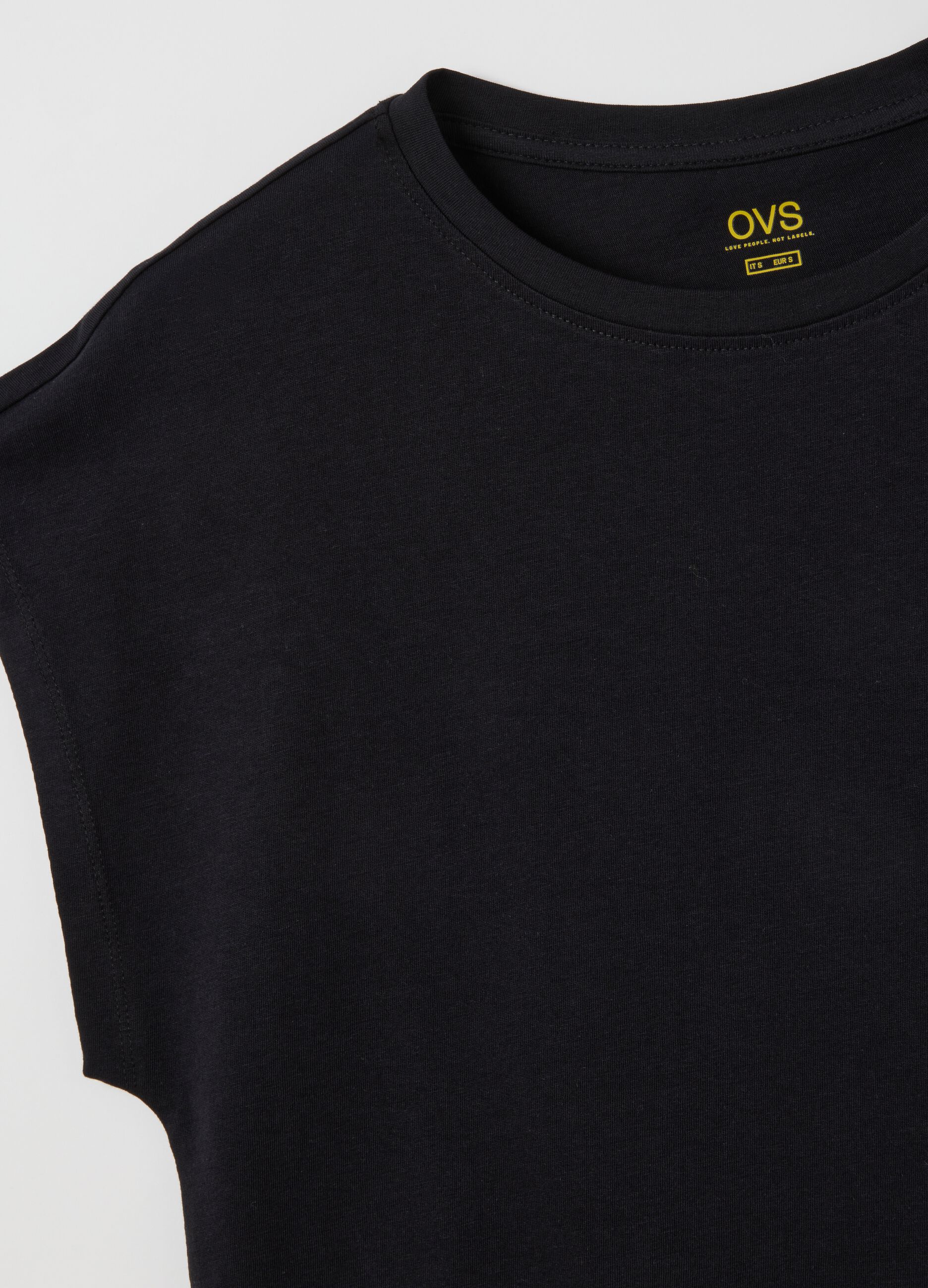 Women's Black Pure Cotton T-shirt