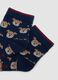 3-pack of blue and beige organic stretch cotton socks with puppy print_2