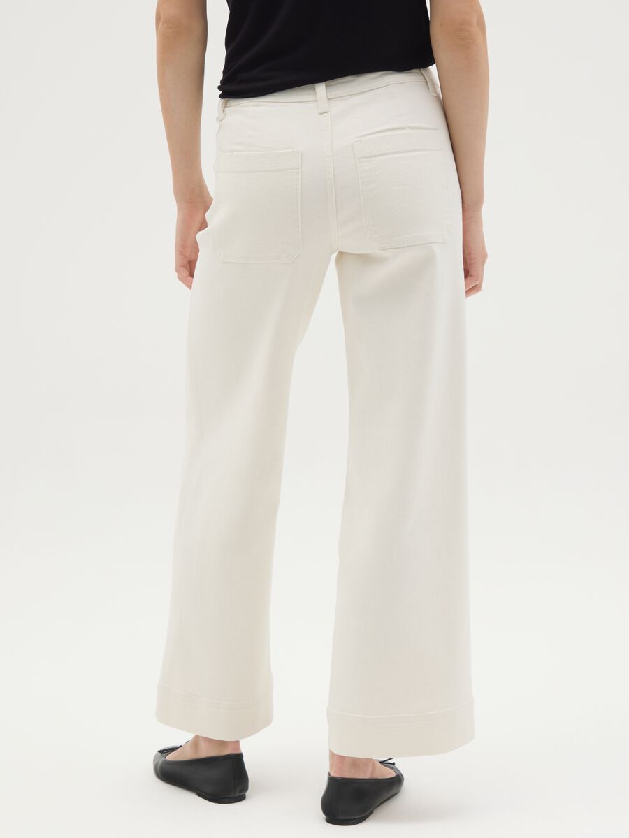 Wide beige denim women's trousers_3