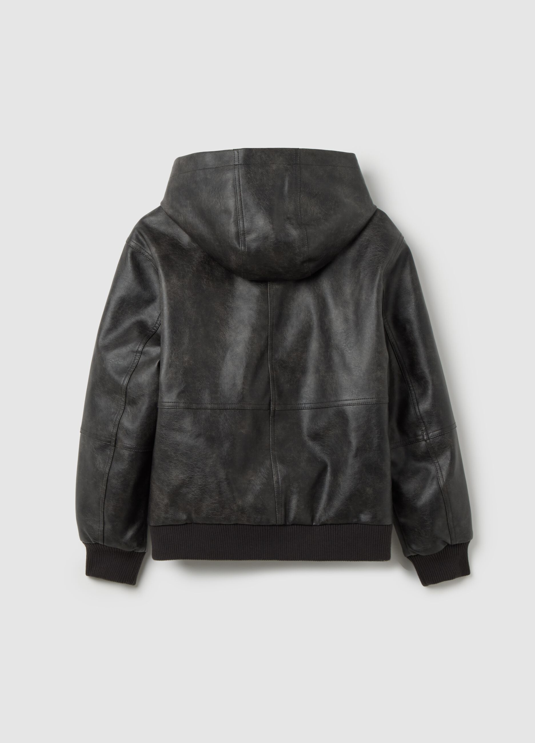 Black padded regular fit boys' jacket