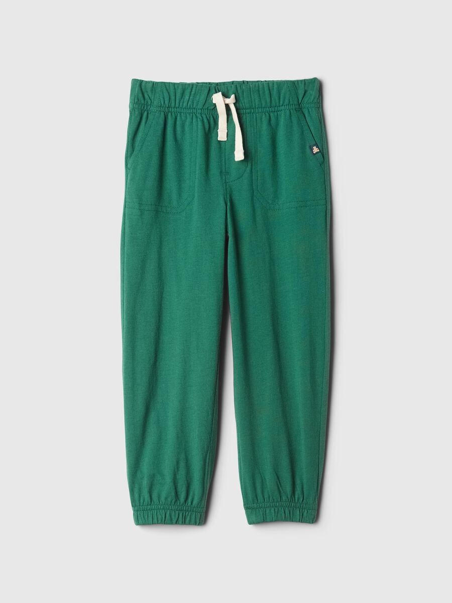 Fleece joggers with drawstring and elasticated edging_0